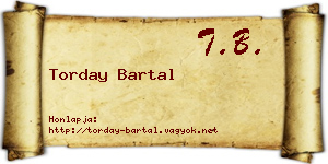 Torday Bartal névjegykártya